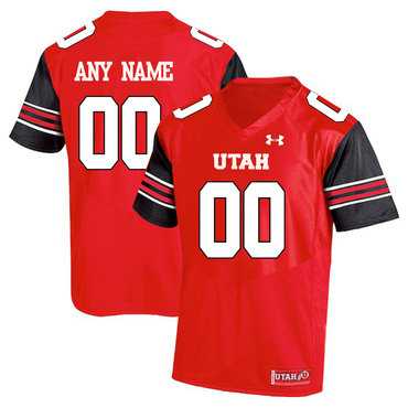 Mens Utah Utes Red Customized College Football Jersey